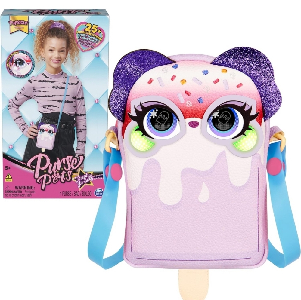 Purse Pets, Treat Yo Self Pupsicle Interactive Pet Toy & Crossbody Bag with Ligh